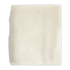 Ribbed Knit Cashmere Throw Ivory