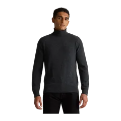 Mongolian Cashmere Turtleneck Sweater Heather Charcoal
