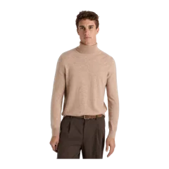 Mongolian Cashmere Turtleneck Sweater Oatmeal