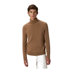 Mongolian Cashmere Turtleneck Sweater Teak