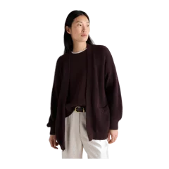 100% Organic Cotton Oversized Cardigan Chocolate Plum Brown