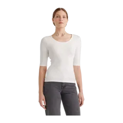 Organic Cotton Micro-Rib Elbow Sleeve Tee Buttermilk White