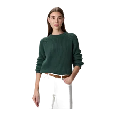 100% Organic Cotton Fisherman Crew Sweater Big Sur Green