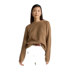 Mongolian Cashmere Fisherman Crewneck Sweater Teak