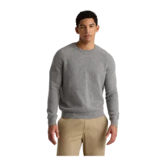 Mongolian Cashmere Waffle Sweatshirt Heather Grey