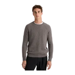 Mongolian Cashmere Waffle Sweatshirt Elk Brown