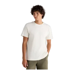 100% Organic Cotton Slub Crewneck Tee Linen White