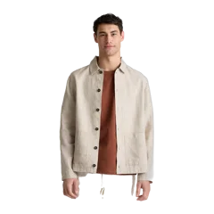 100% European Linen Chore Jacket Flax