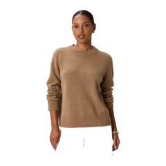 Mongolian Cashmere Oversized Crewneck Sweater Teak