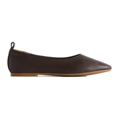Italian Leather Glove Ballet Flat Coffee Bean