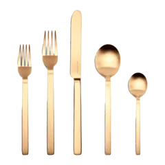 Stile Flatware 20-Pc Set Brushed Gold