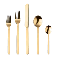 Stile Flatware 20-Pc Set Polished Gold