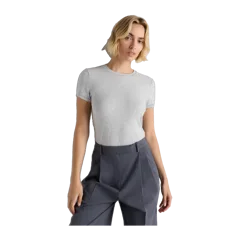 Stretch Cotton Jersey Fitted T-Shirt Heather Grey