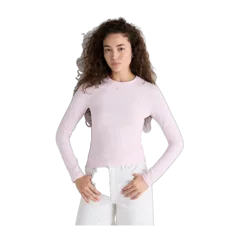 Stretch Cotton Jersey Fitted Long Sleeve T-Shirt Petal Pink