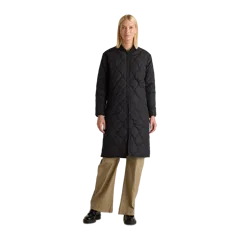 Featherless Quilted Puffer Long Coat Black