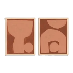Unit in Terracotta by Michael Kempen (Set of 2) Maple