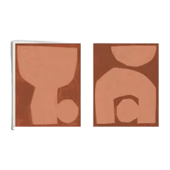 Unit in Terracotta by Michael Kempen (Set of 2) White