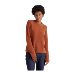 Mongolian Spring Cashmere Fisherman Crewneck Sweater Chestnut