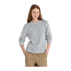 100% Organic Cotton Roll Neck Sweater Heather Dove Grey
