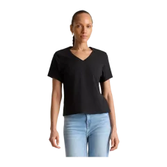 100% Organic Cotton Boxy V-Neck Tee True Black