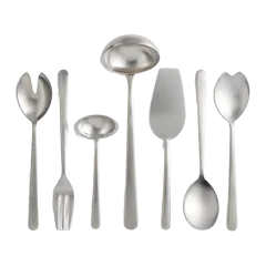Linea 7-Pc Serving Utensil Set by Mepra Brushed Stainless Steel
