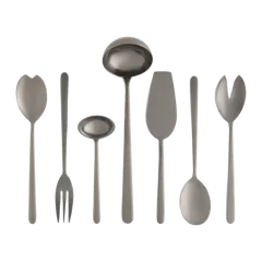 Linea 7-Pc Serving Utensil Set by Mepra Brushed Black