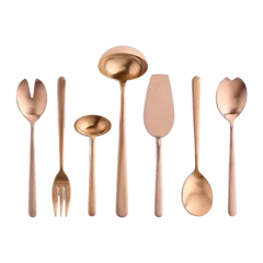 Linea 7-Pc Serving Utensil Set by Mepra Brushed Bronze
