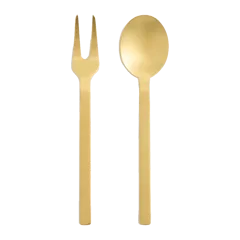 Stile 2-Pc Serving Utensil Set by Mepra Brushed Gold