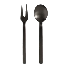 Stile 2-Pc Serving Utensil Set by Mepra Brushed Black