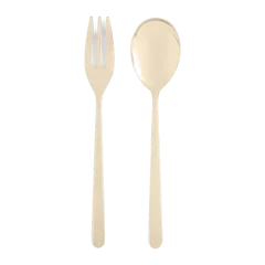 Linea 2-Pc Serving Utensil Set by Mepra Polished Champagne