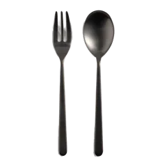 Linea 2-Pc Serving Utensil Set by Mepra Brushed Black