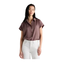 Vintage Wash Tencel Camp Shirt Taupe Brown